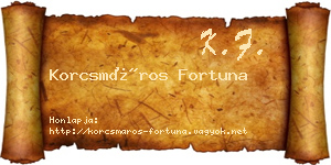 Korcsmáros Fortuna névjegykártya
